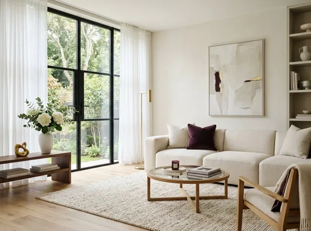 A bright, spotless modern living room